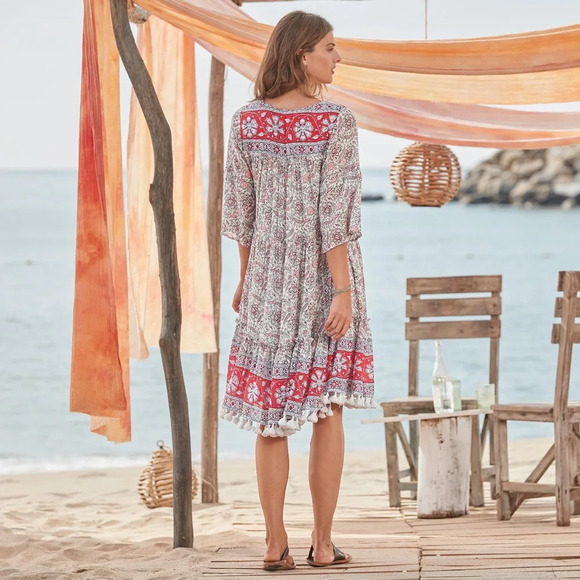 Sundance All At Sea Dress Boho Size XS Red/White/Black Beach Summer - Picture 12 of 12